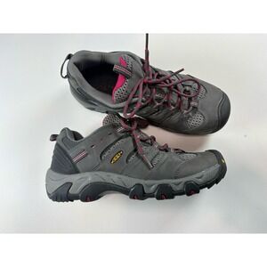KEEN Koven Gray & Pink Waterproof Hiking Shoes Women Size 8.5